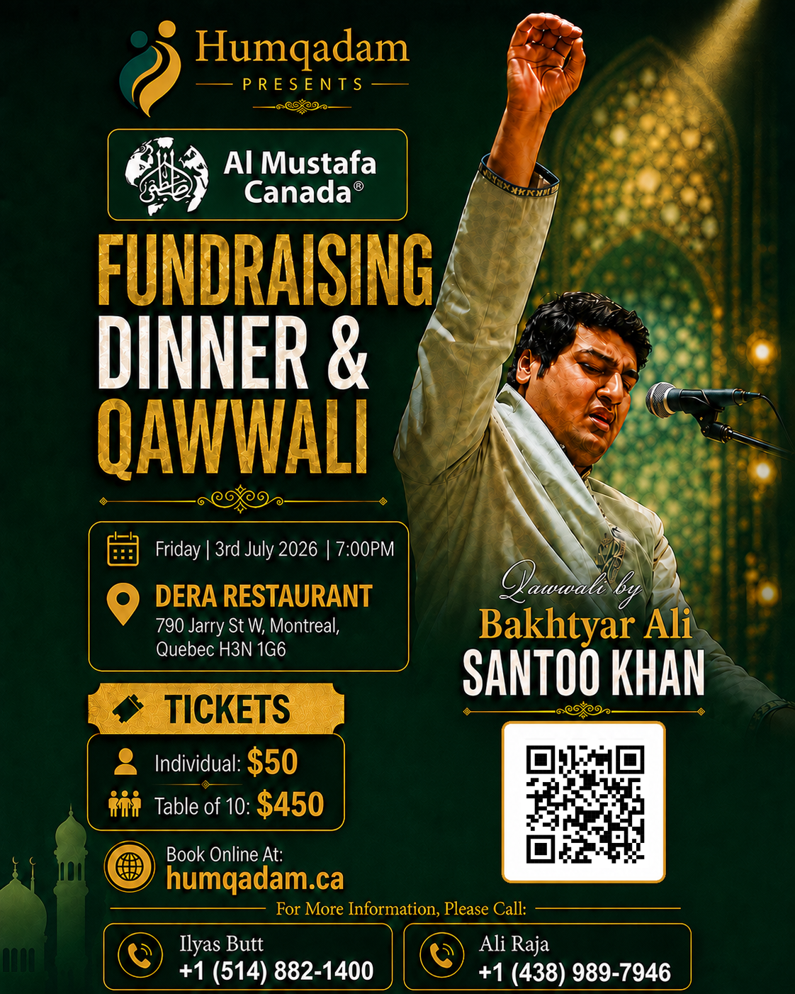 Al Mustafa Canada Fundraising Dinner & Qawwali – Montreal July 2026